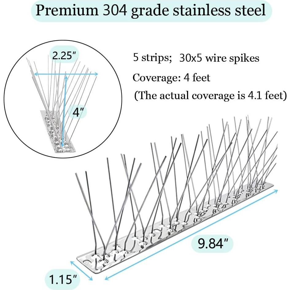 Picas para Aves PANGCH de Acero Inoxidable - 5 Tiras 1.25m