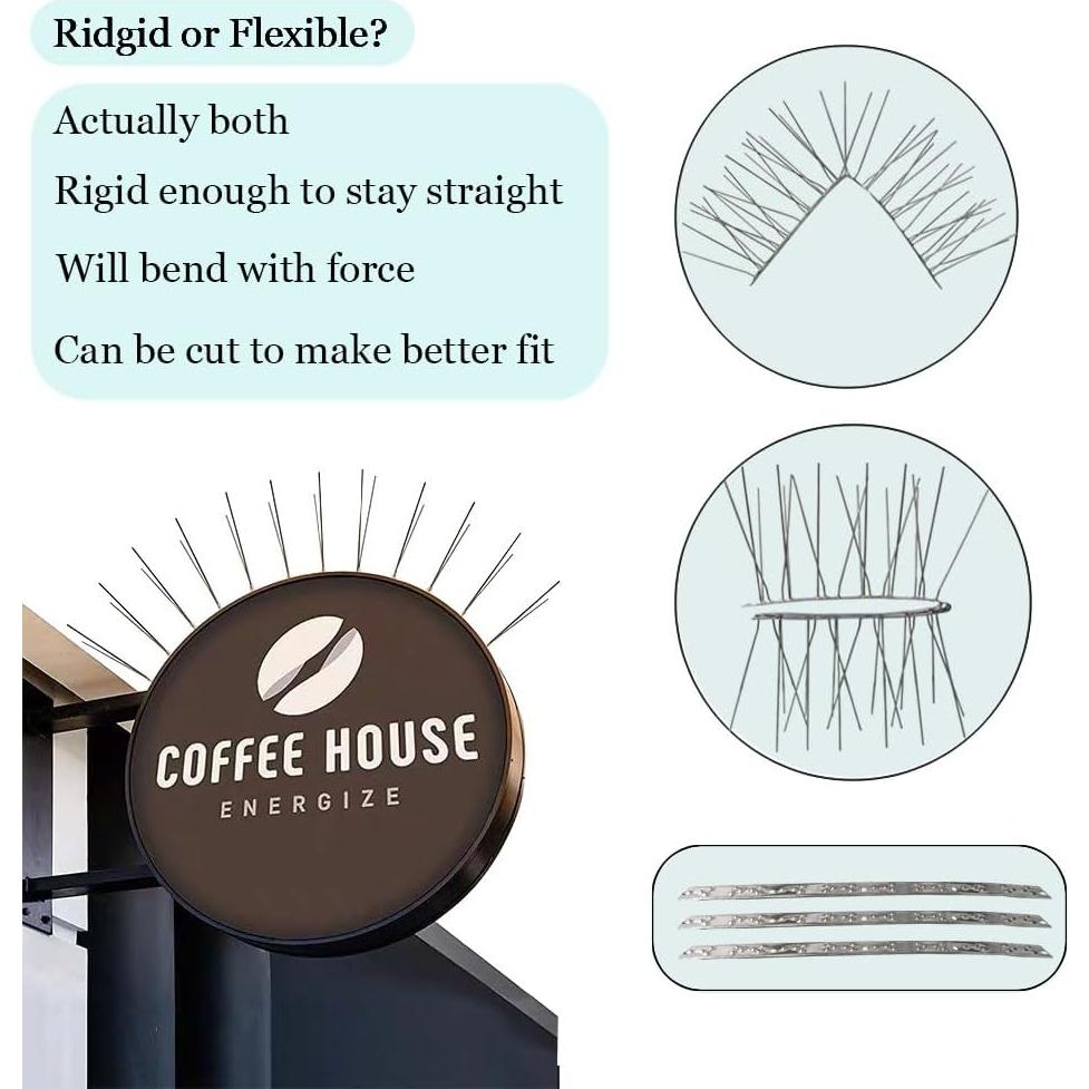 Picas para Aves PANGCH de Acero Inoxidable - 5 Tiras 1.25m