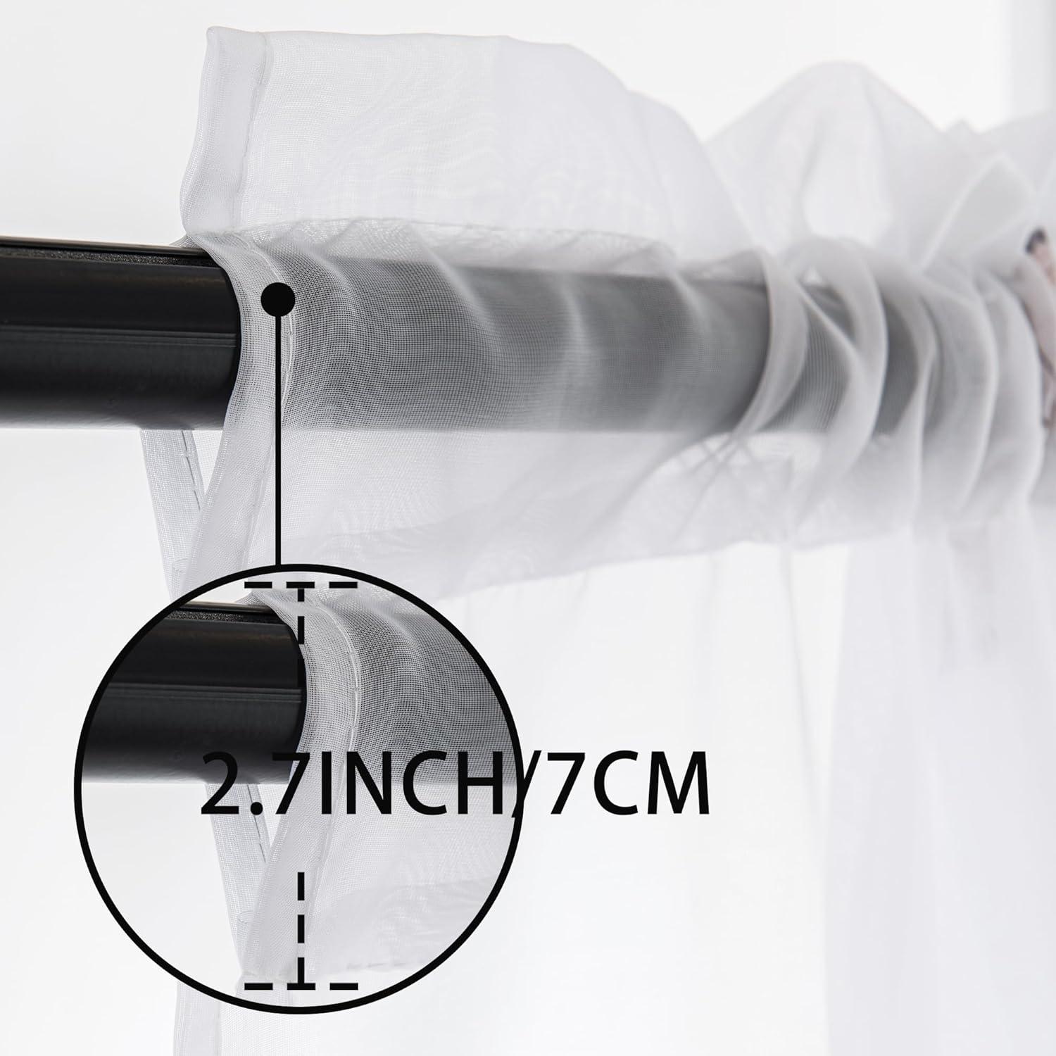 Cortinas Transparentes Florales Youleyar 132x137 cm - 2 Paneles