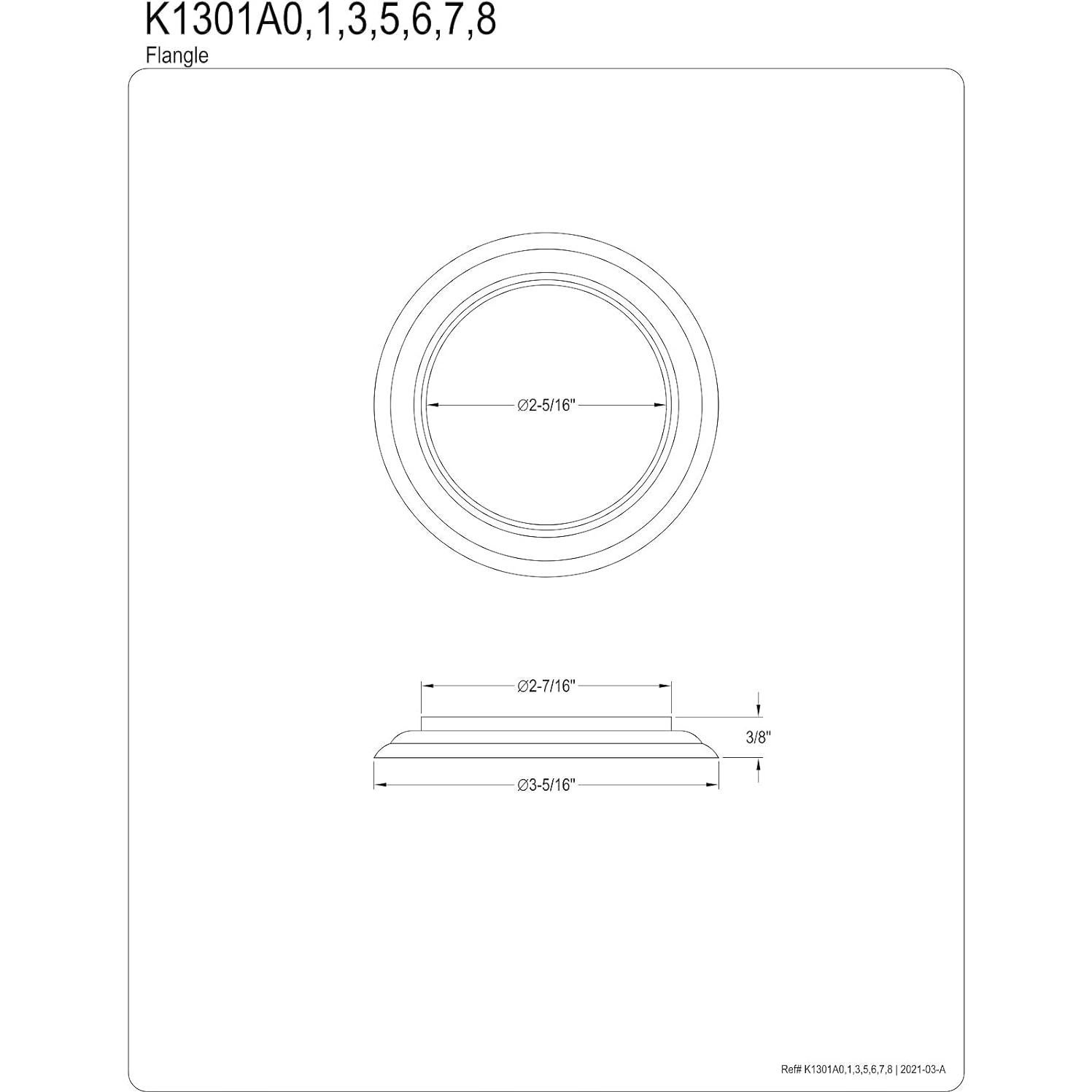 Anillo Decorativo de Salida de Baño Kingston Brass K1301A5 Bronce