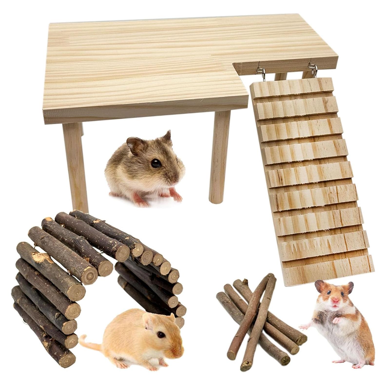 Plataforma para Hámster Niwaes con Rampa y Puente - 28x17cm