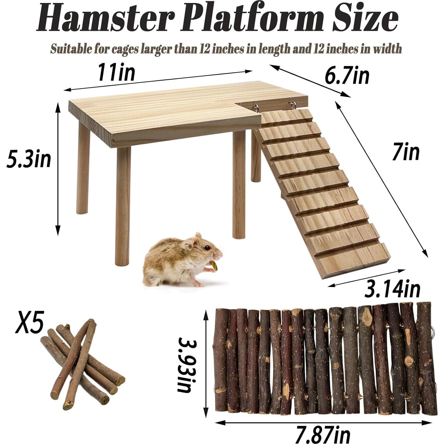 Plataforma para Hámster Niwaes con Rampa y Puente - 28x17cm