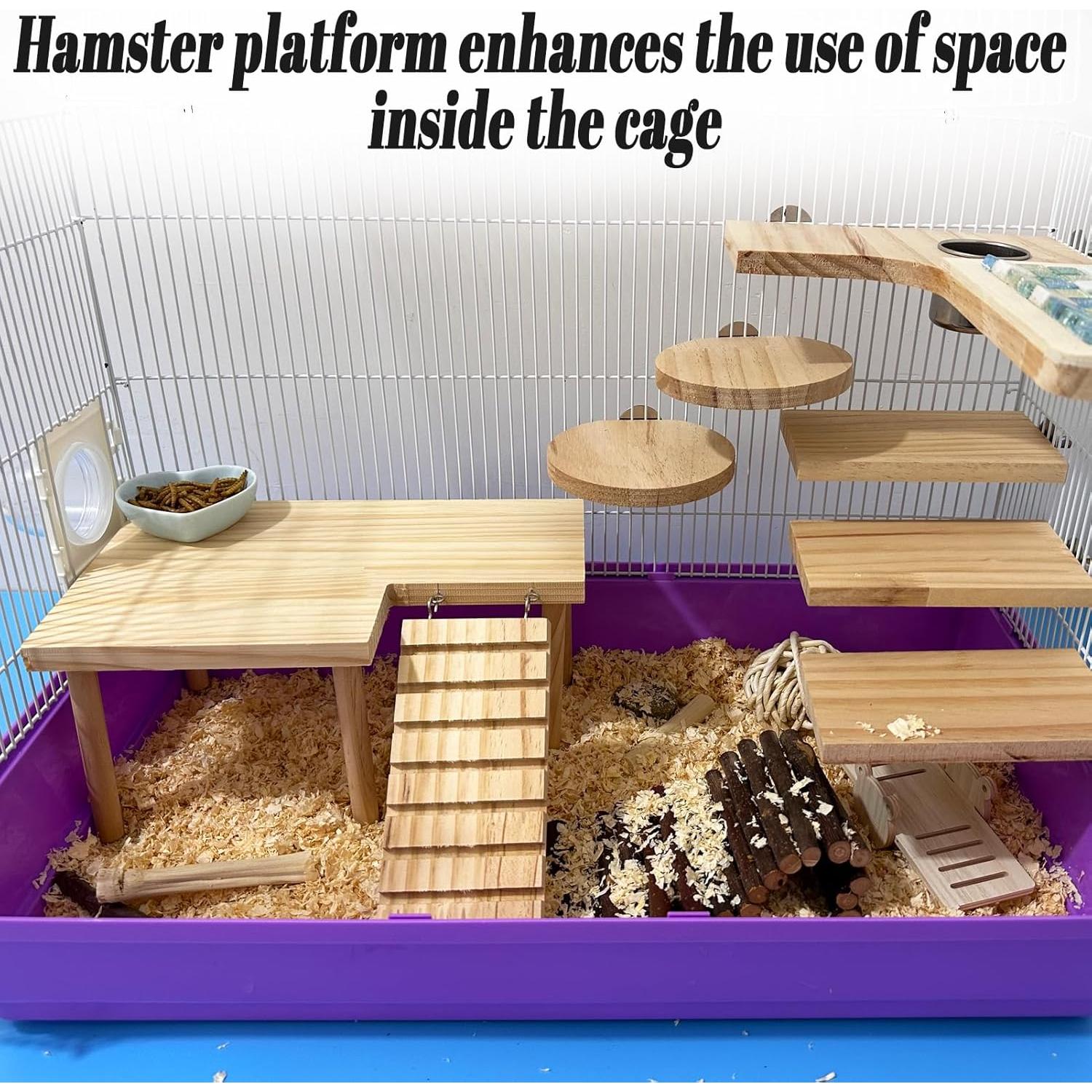 Plataforma para Hámster Niwaes con Rampa y Puente - 28x17cm