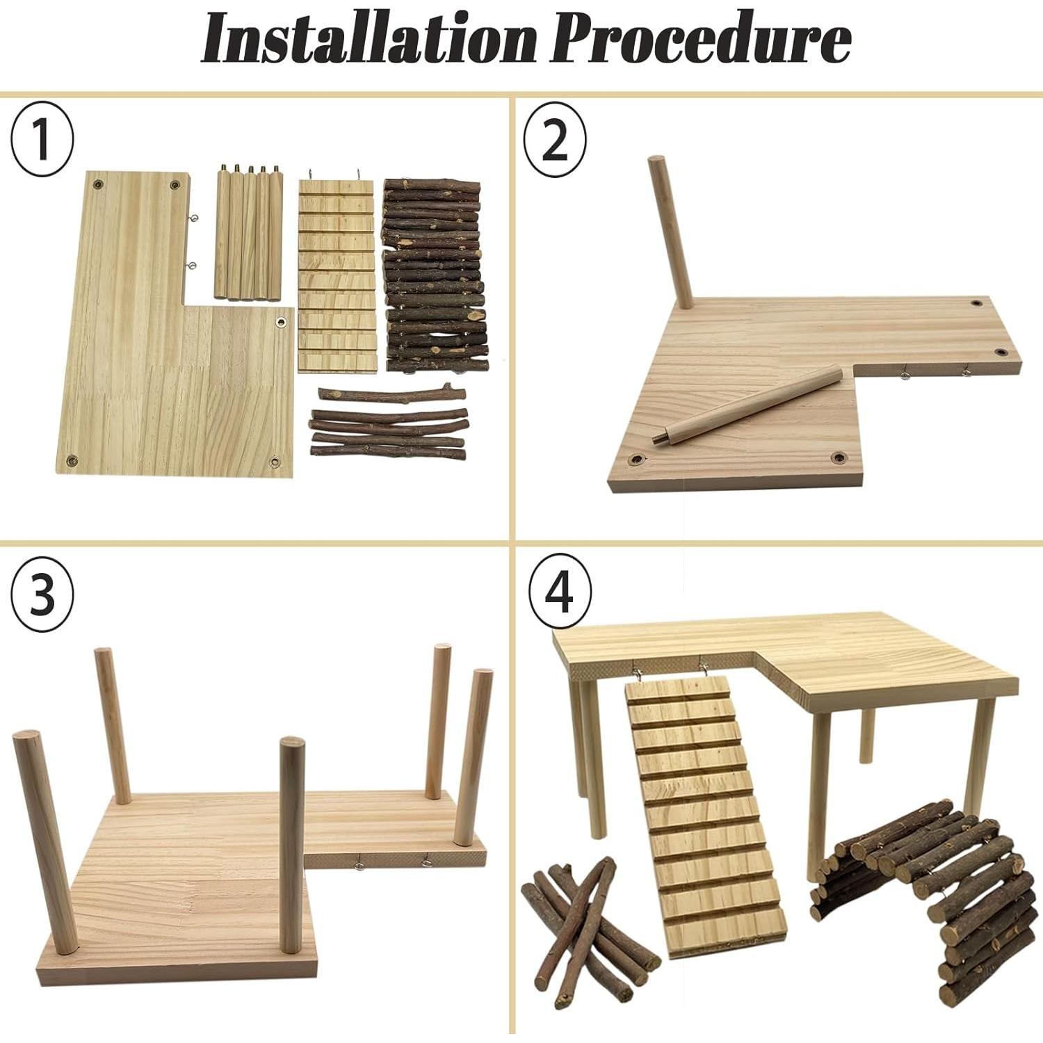 Plataforma para Hámster Niwaes con Rampa y Puente - 28x17cm