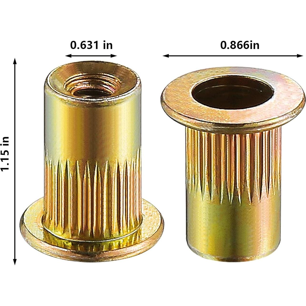 Tuerca de Remache Wensilon 1/2-13 Acero Zincado Amarillo 20Pcs