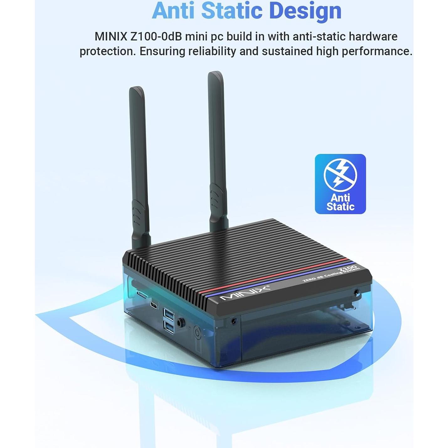 Mini PC MINIX NEO Z100-0dB 16GB/512GB 4K Sin Ventilador