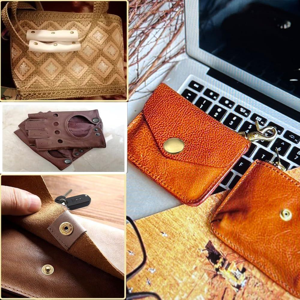 Kit de broches de presión de cuero YIHOPPL 15mm con herramientas