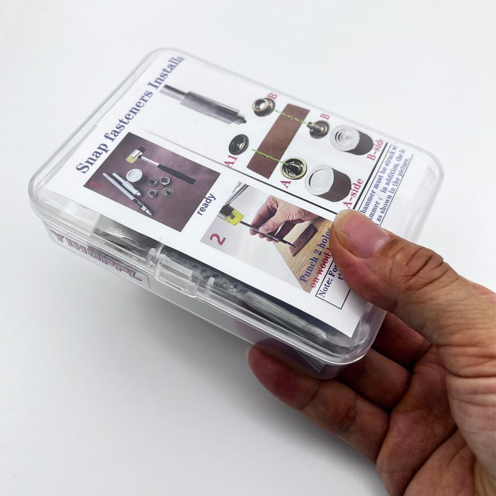Kit de broches de presión de cuero YIHOPPL 15mm con herramientas