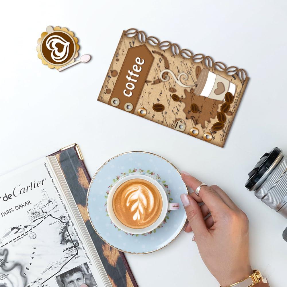 Troqueles de Corte GLOBLELAND Página de Café para Scrapbooking