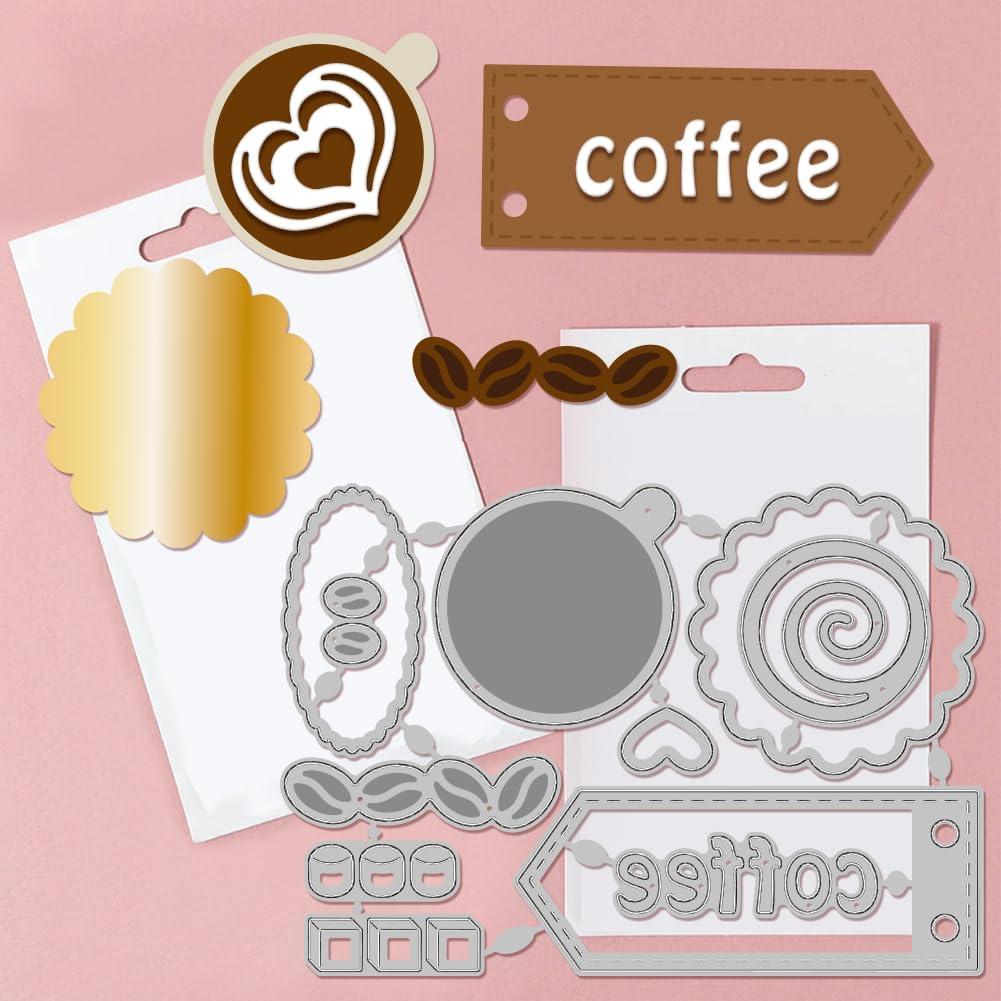 Troqueles de Corte GLOBLELAND Página de Café para Scrapbooking