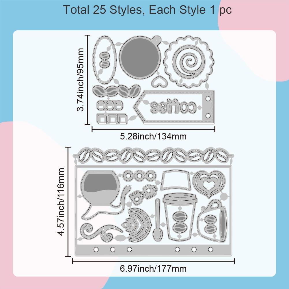 Troqueles de Corte GLOBLELAND Página de Café para Scrapbooking