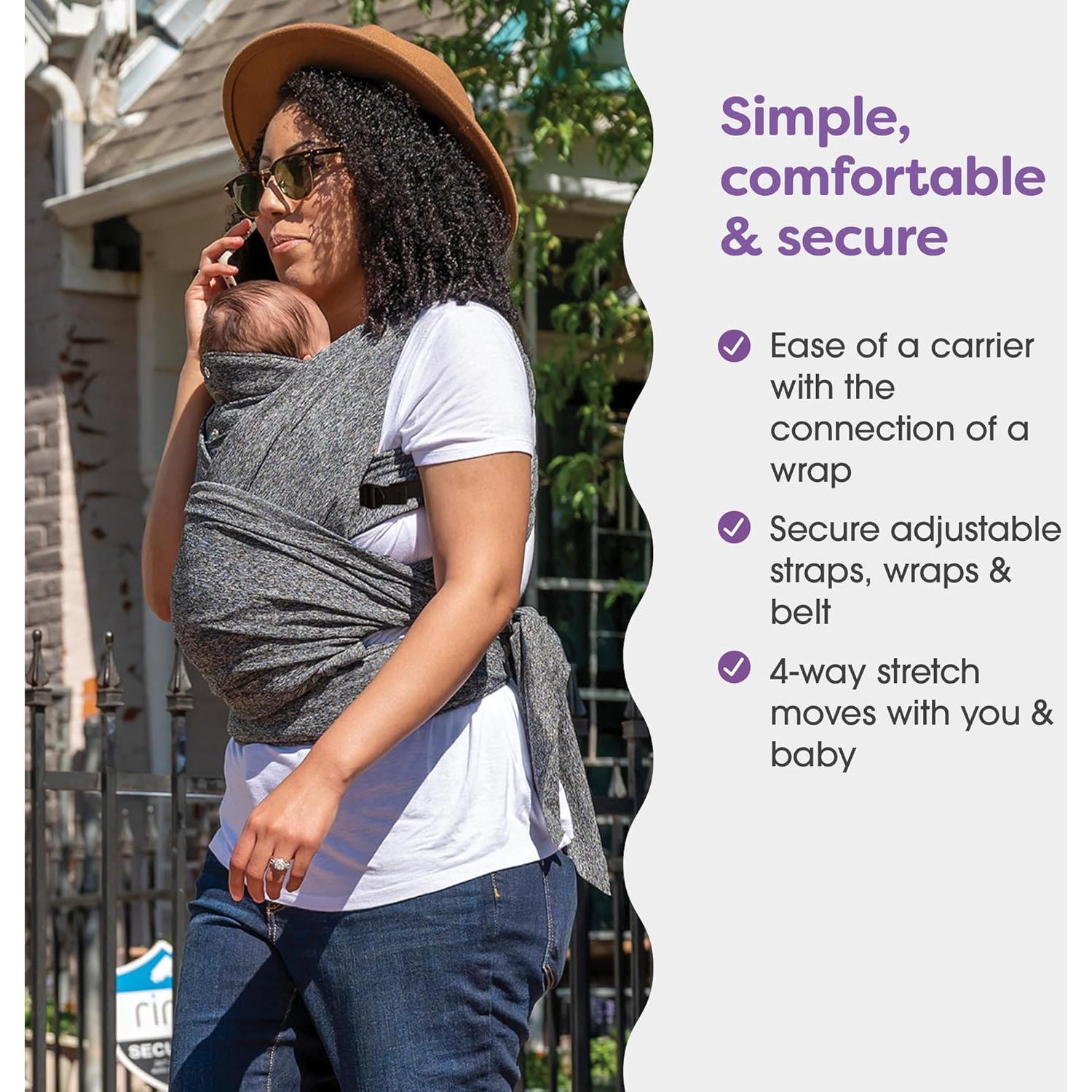 Portabebés Híbrido Boppy ComfyFit Ajustable 3.6-15.9kg Gris