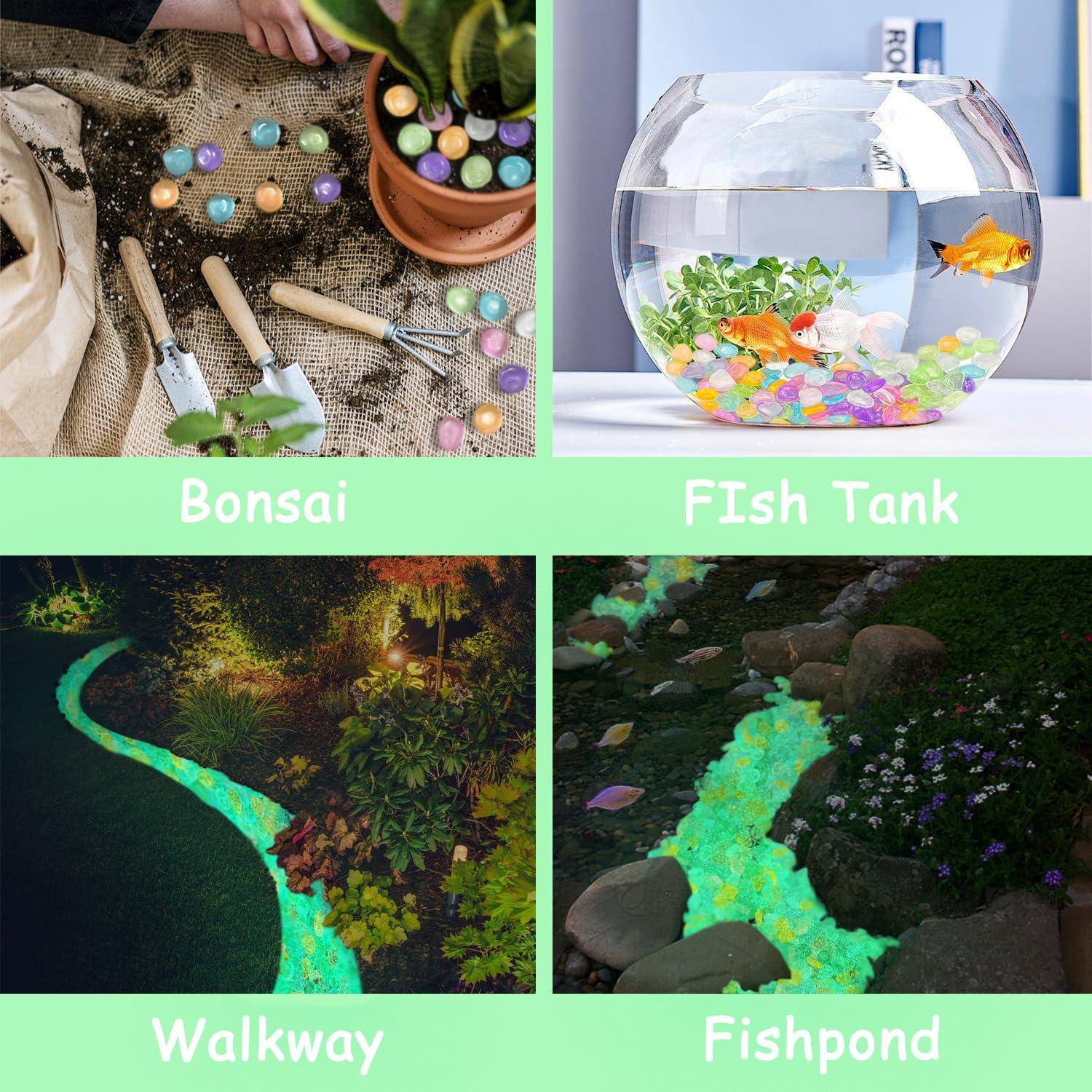 Piedras Brillantes Ajuwaa 200 pcs Luminiscentes Jardín 2-3 cm