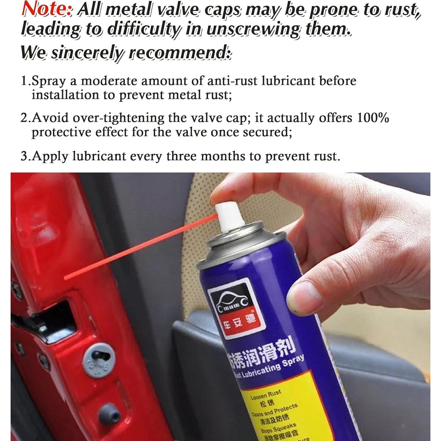 Tapa de Válvula de Neumático Brillante Negra ToBeQueen - Paquete de 4