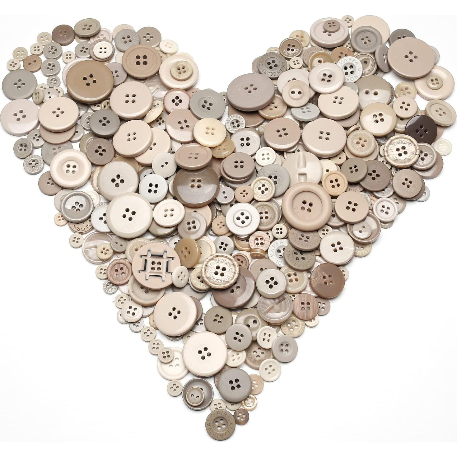 330 Botones de Resina Beige Jepeux para Manualidades DIY