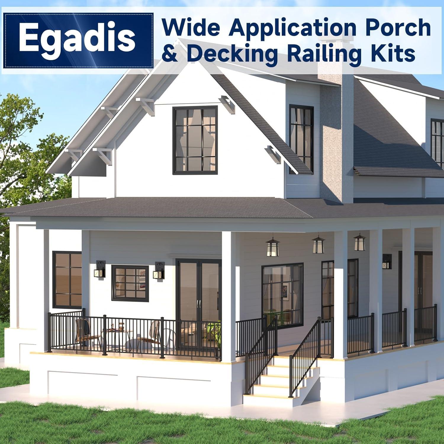 Poste de Barandilla de Aluminio Egadis 114.3cm Negro