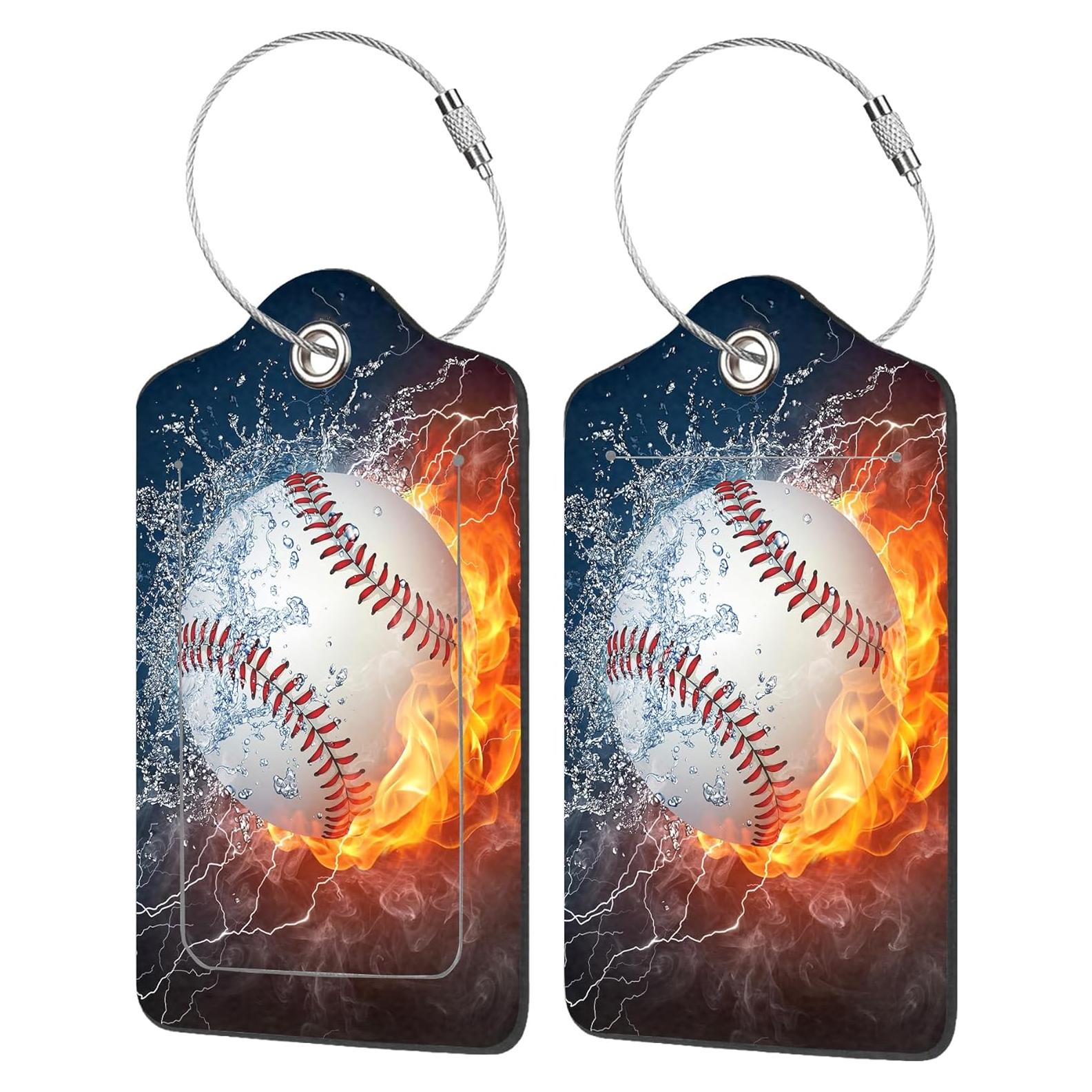 2 Etiquetas de Equipaje EOBKLAX de Cuero Sintético 7.3x11.6cm