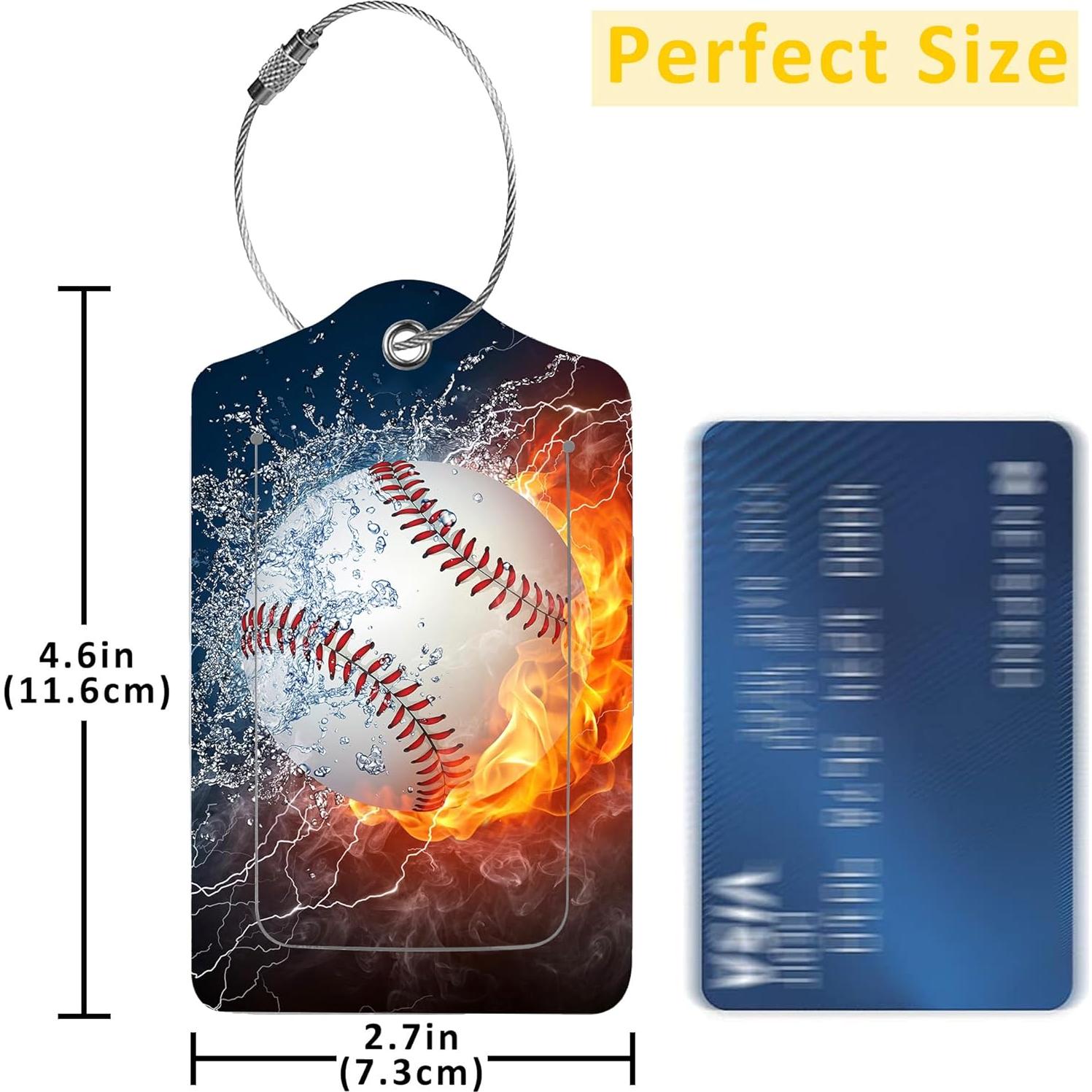 2 Etiquetas de Equipaje EOBKLAX de Cuero Sintético 7.3x11.6cm