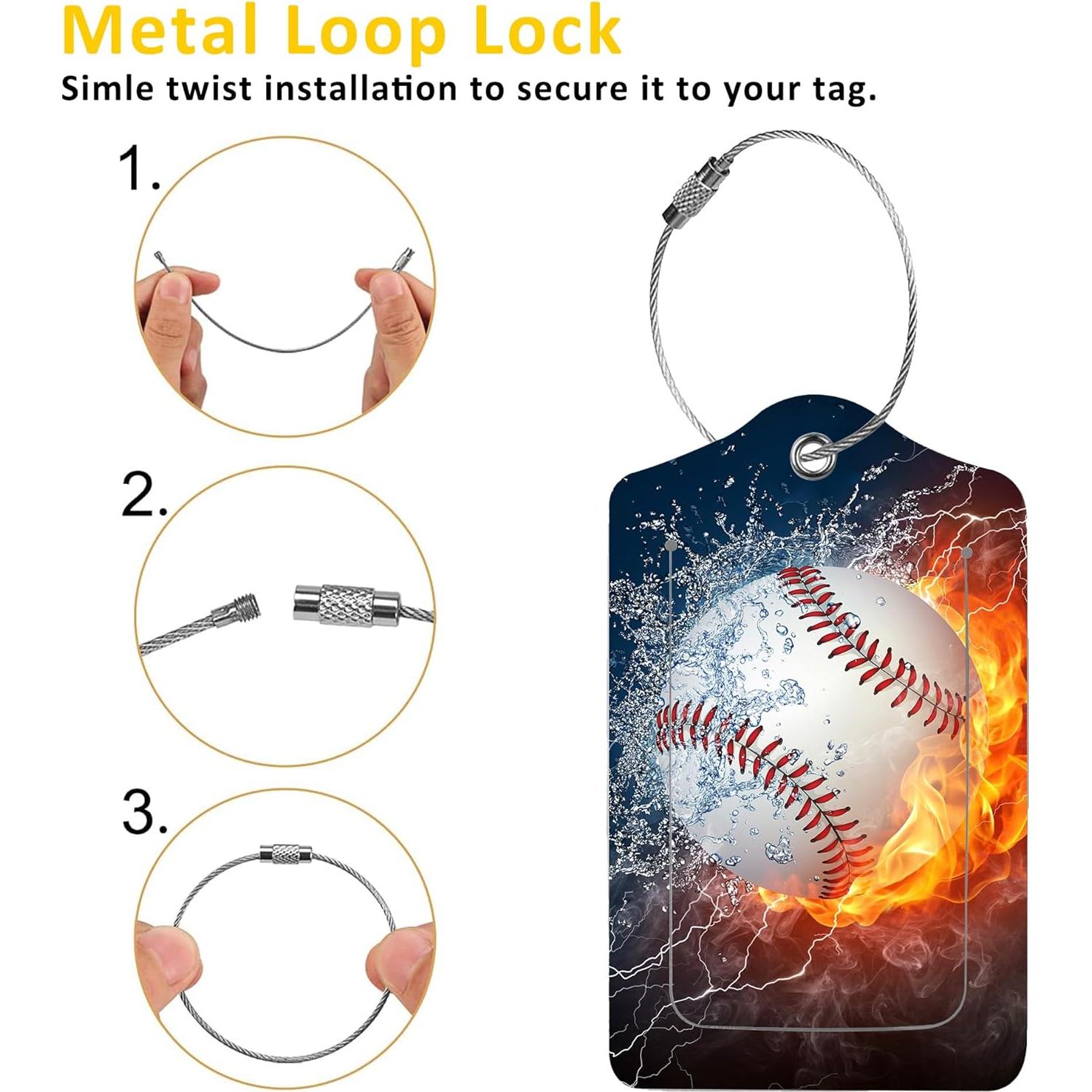 2 Etiquetas de Equipaje EOBKLAX de Cuero Sintético 7.3x11.6cm