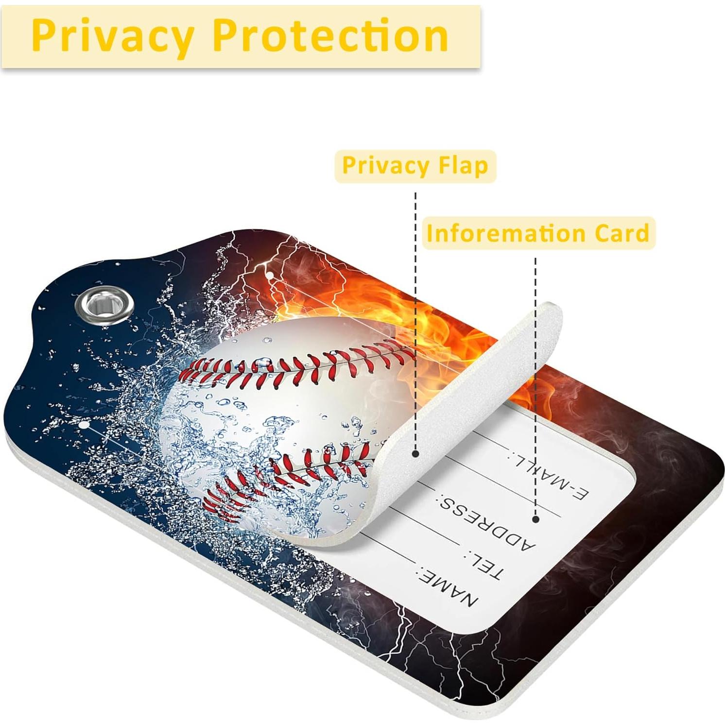 2 Etiquetas de Equipaje EOBKLAX de Cuero Sintético 7.3x11.6cm