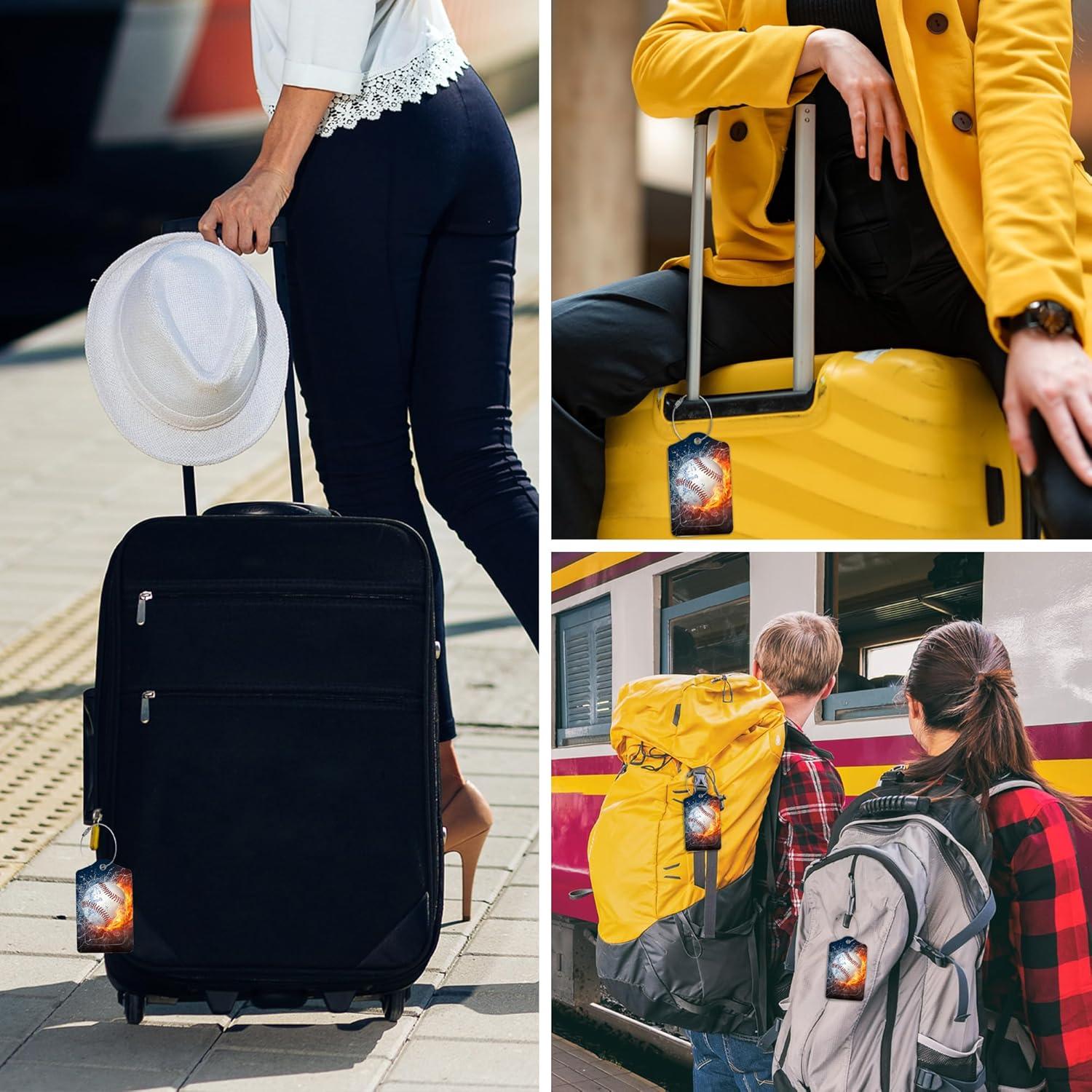 2 Etiquetas de Equipaje EOBKLAX de Cuero Sintético 7.3x11.6cm