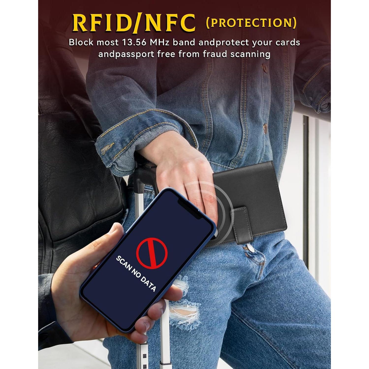 Funda para Pasaporte Mokzer con Soporte AirTag y Bloqueo RFID