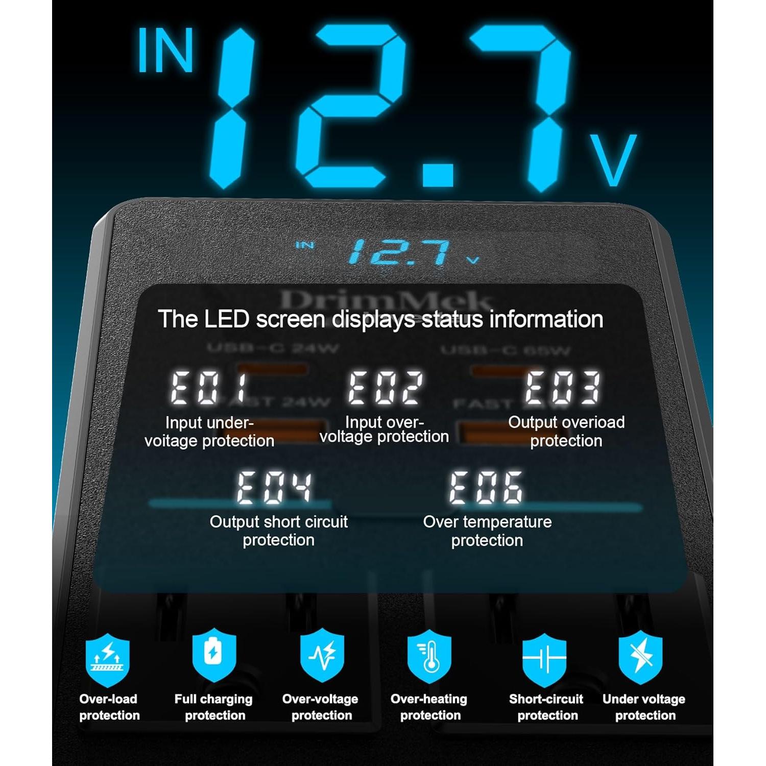 Inversor de Potencia de Coche 300W DrimMek 12V a 110V AC