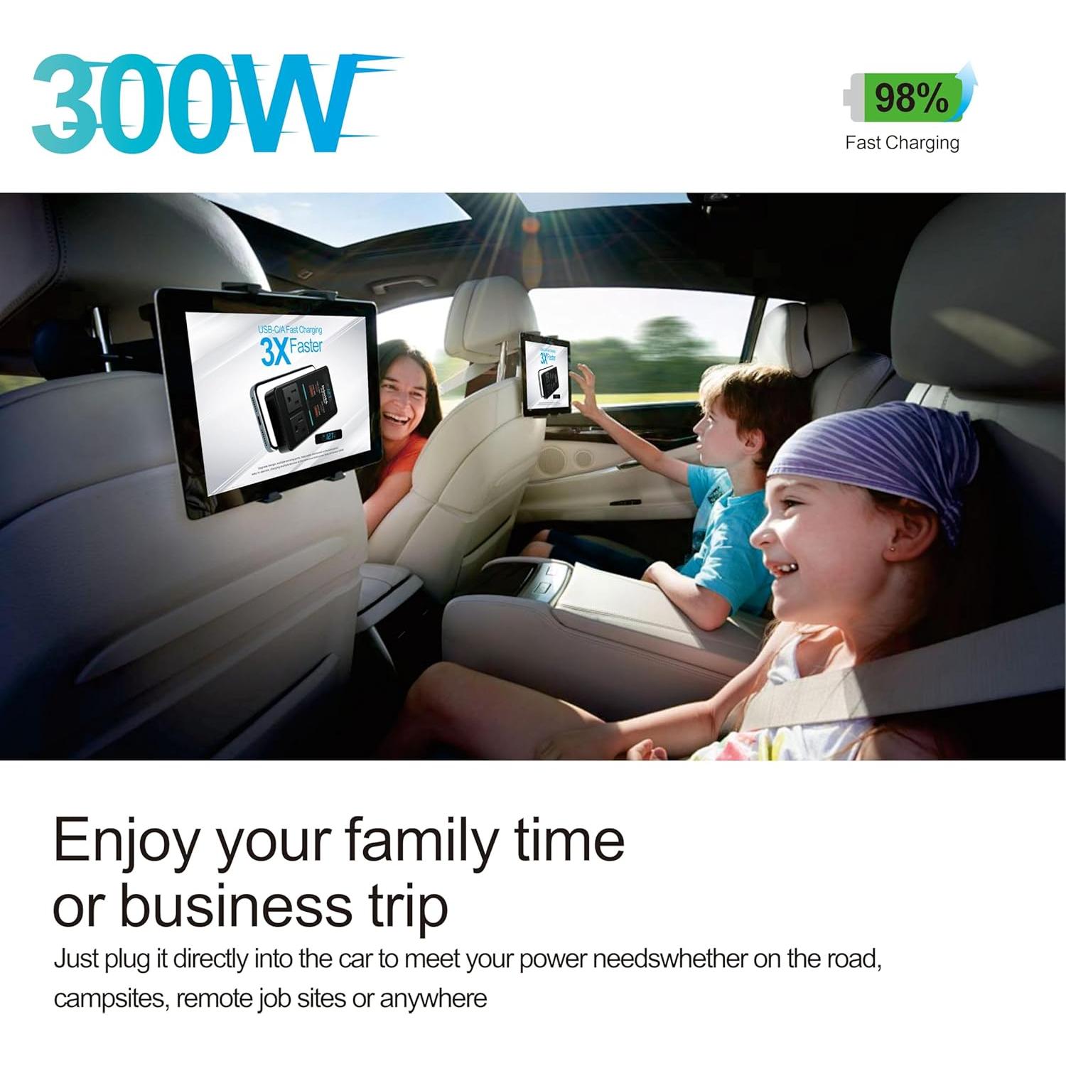 Inversor de Potencia de Coche 300W DrimMek 12V a 110V AC