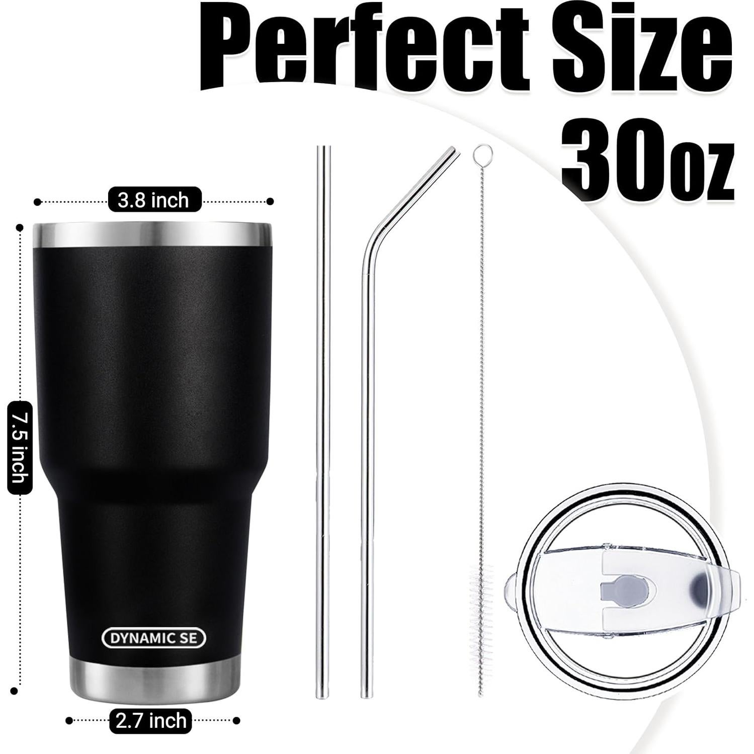 Vaso de Acero Inoxidable D·S 30 oz Negro con Doble Pared