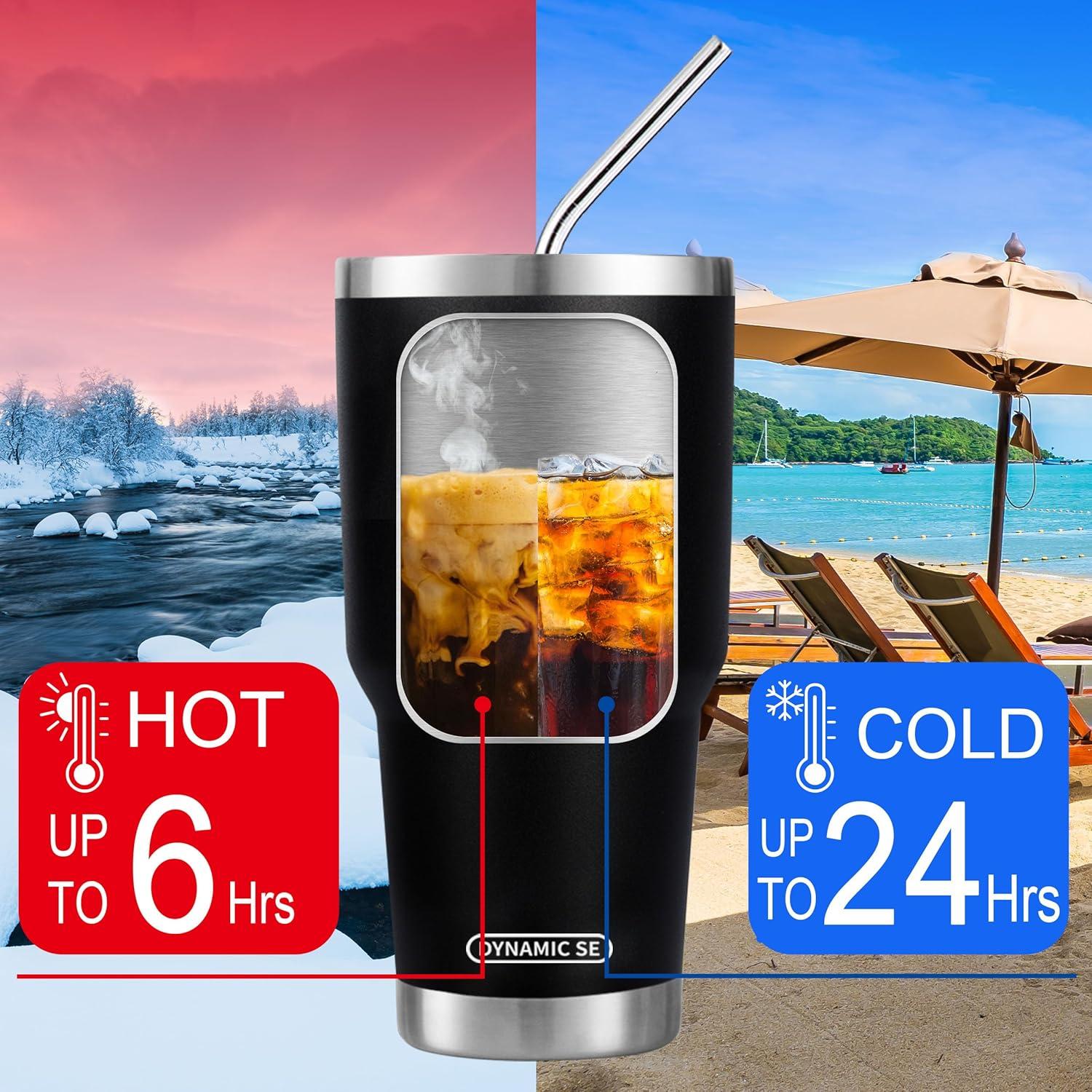 Vaso de Acero Inoxidable D·S 30 oz Negro con Doble Pared