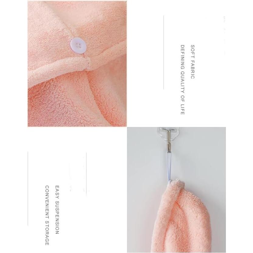 Toalla de Microfibra para el Cabello czmylzytt Rosa y Morado - 2 Piezas