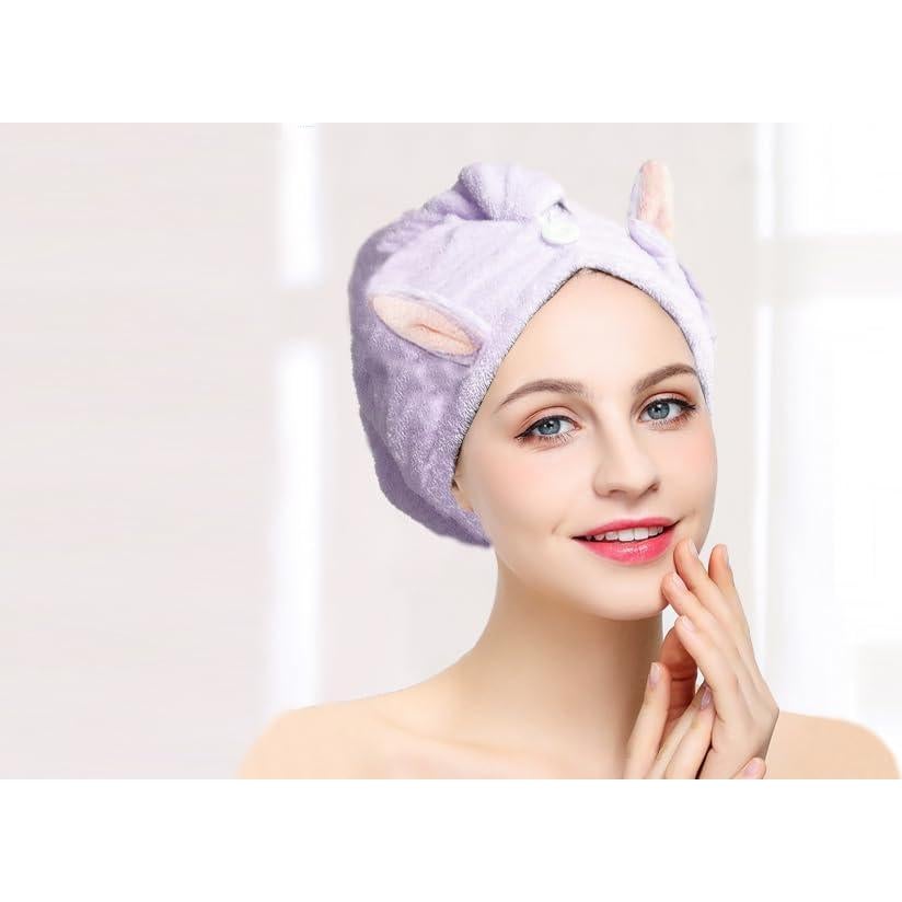 Toalla de Microfibra para el Cabello czmylzytt Rosa y Morado - 2 Piezas