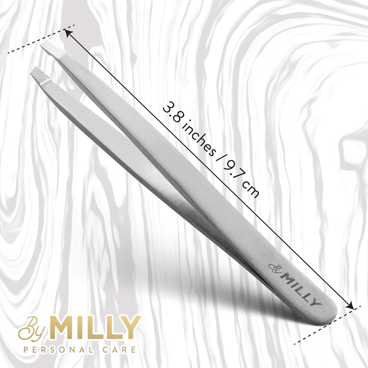 Pinzas Inclinadas de Acero Inoxidable By MILLY - Plata