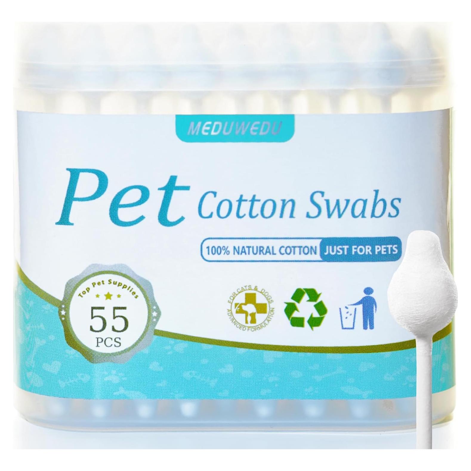 Hisopos de Algodón para Mascotas MEDUWEDU - 55 Unidades
