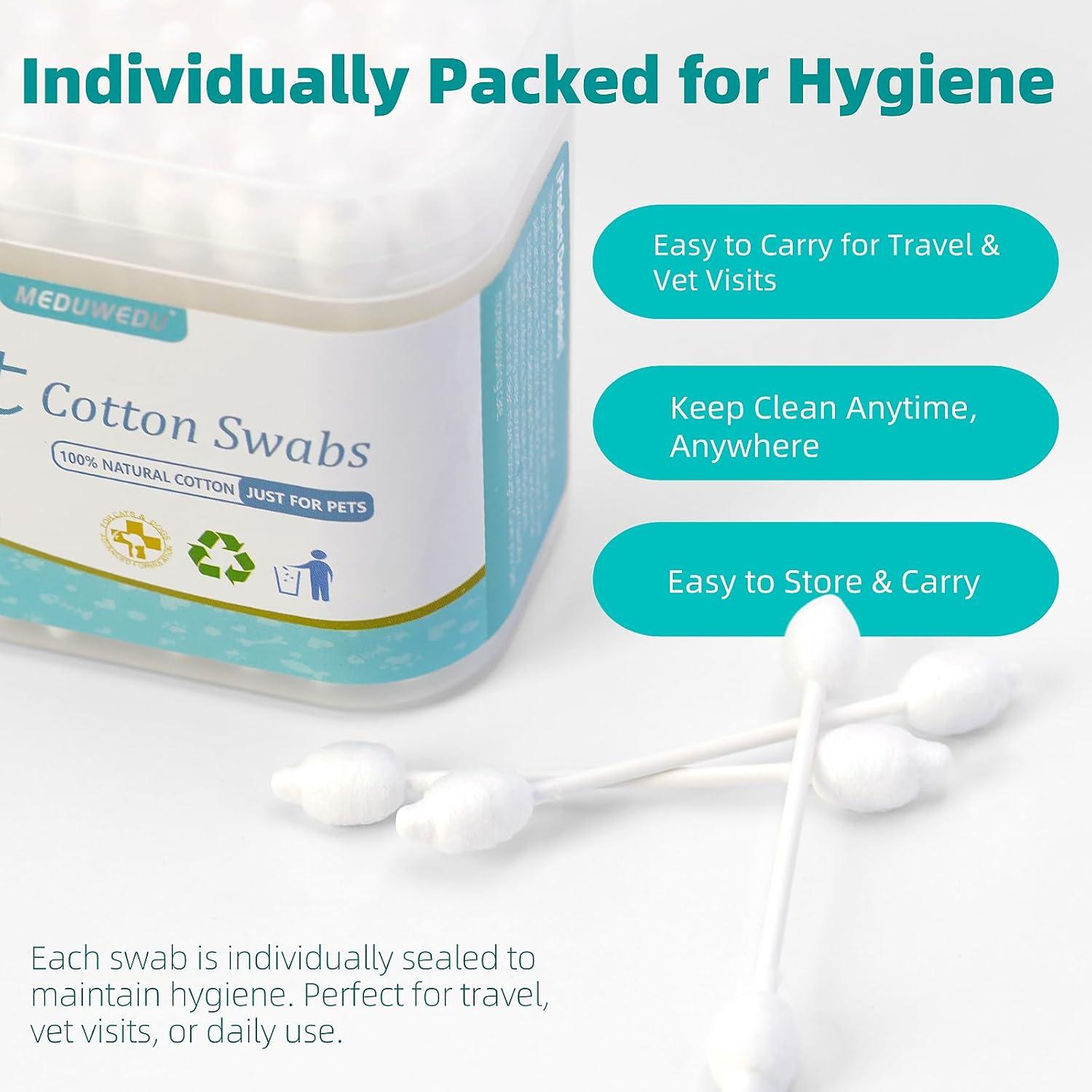 Hisopos de Algodón para Mascotas MEDUWEDU - 55 Unidades