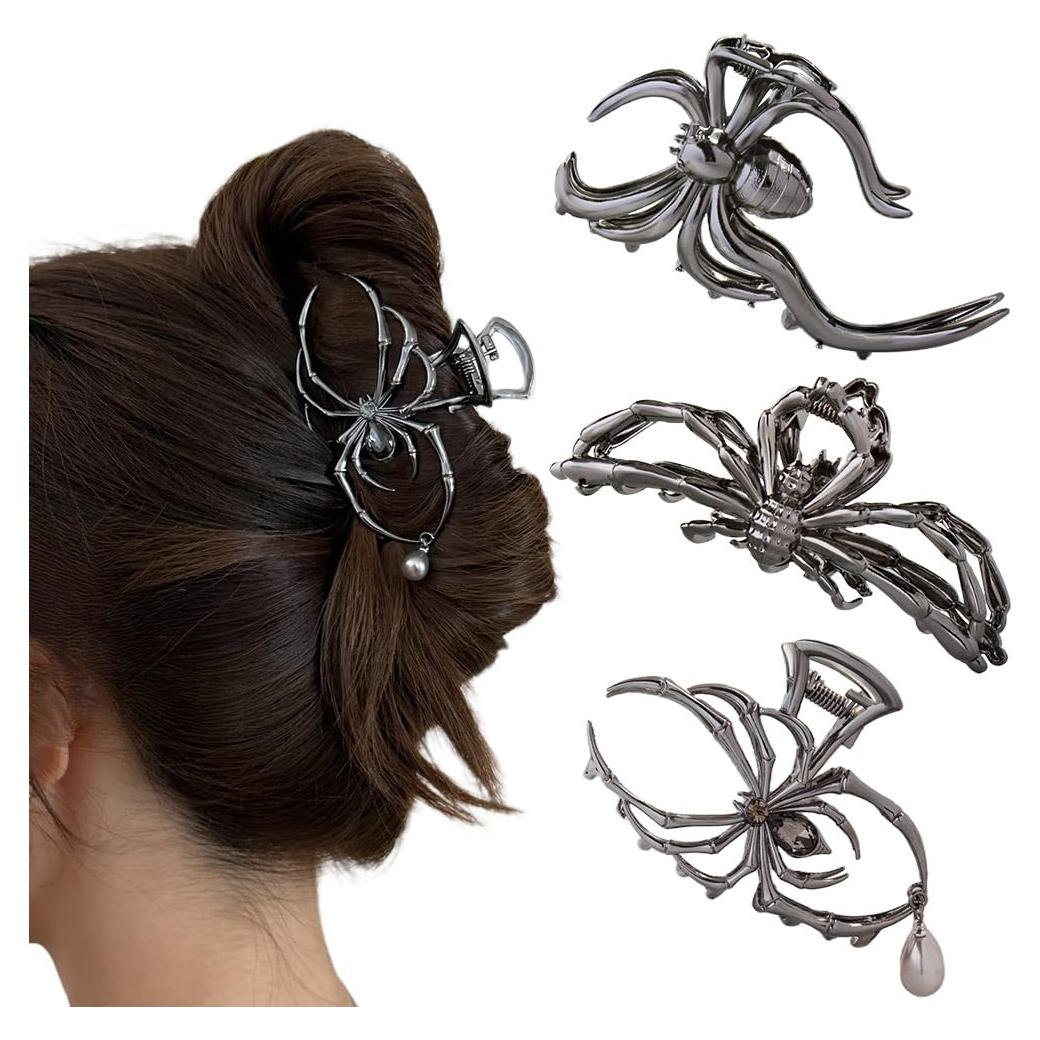 Clips de Garra para el Cabello 3PCS Ruimo Negro Gun