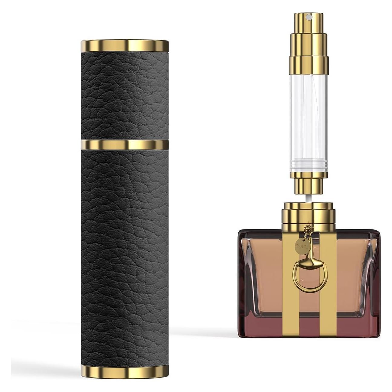 Atomizador de Perfume FENHON 5ml Recargable Cuero Negro