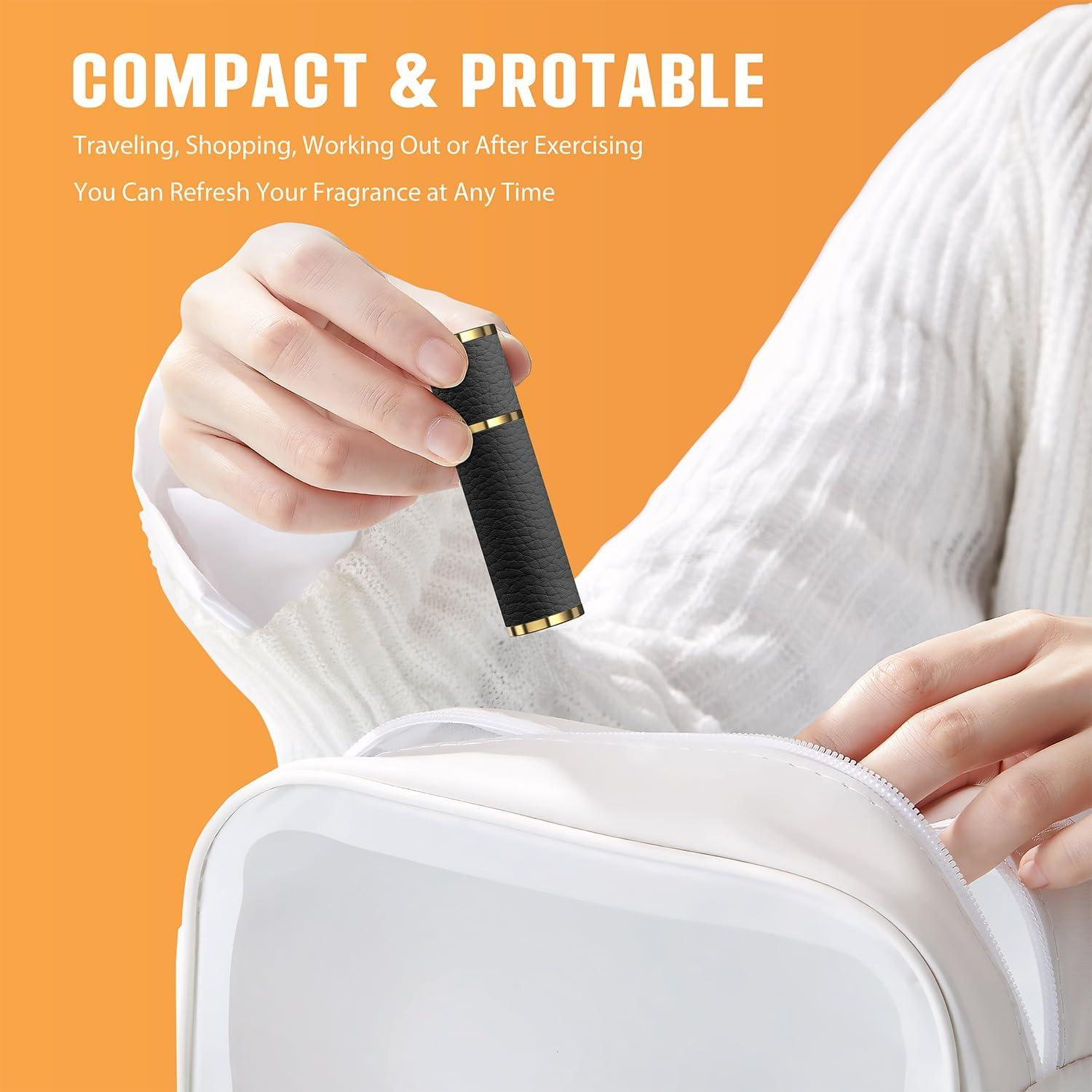 Atomizador de Perfume FENHON 5ml Recargable Cuero Negro