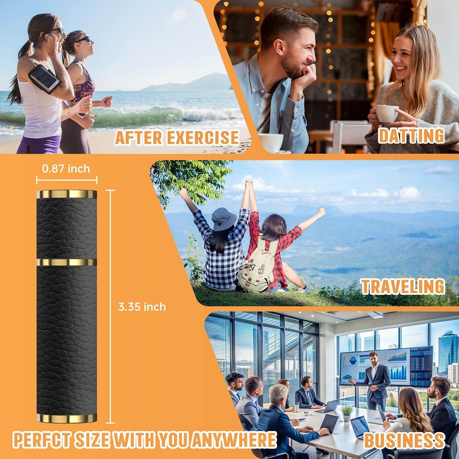 Atomizador de Perfume FENHON 5ml Recargable Cuero Negro