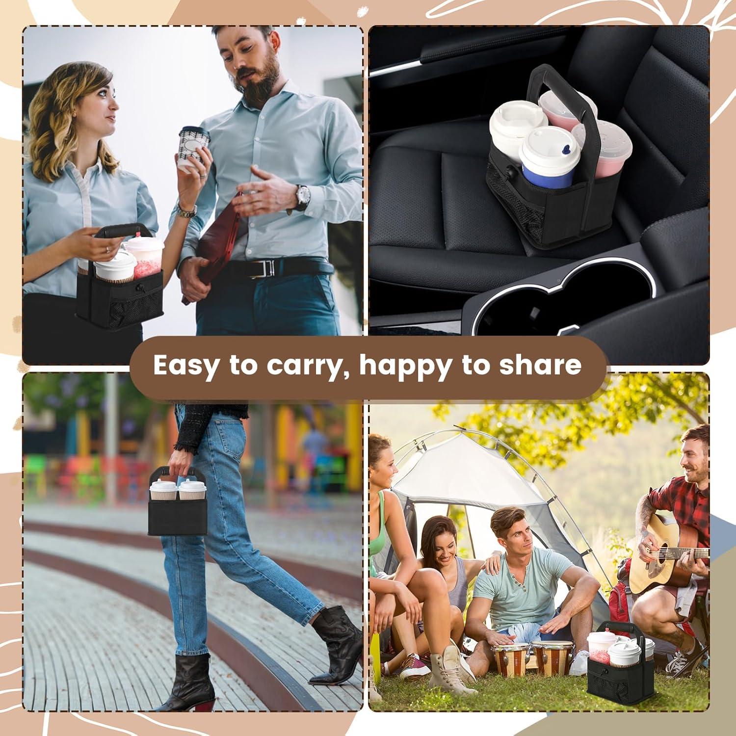 Portavasos Reutilizable slcinwzdt Negro para 4 Bebidas