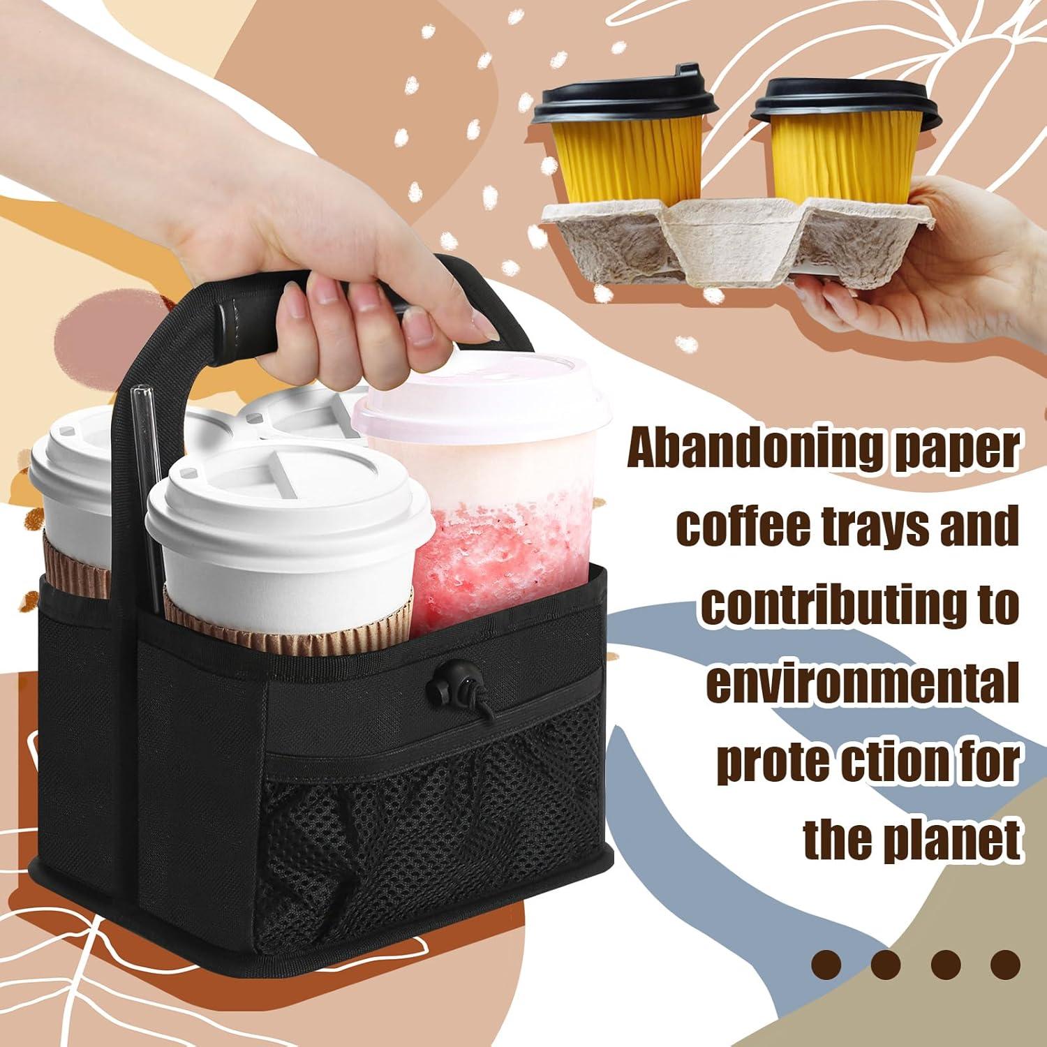 Portavasos Reutilizable slcinwzdt Negro para 4 Bebidas