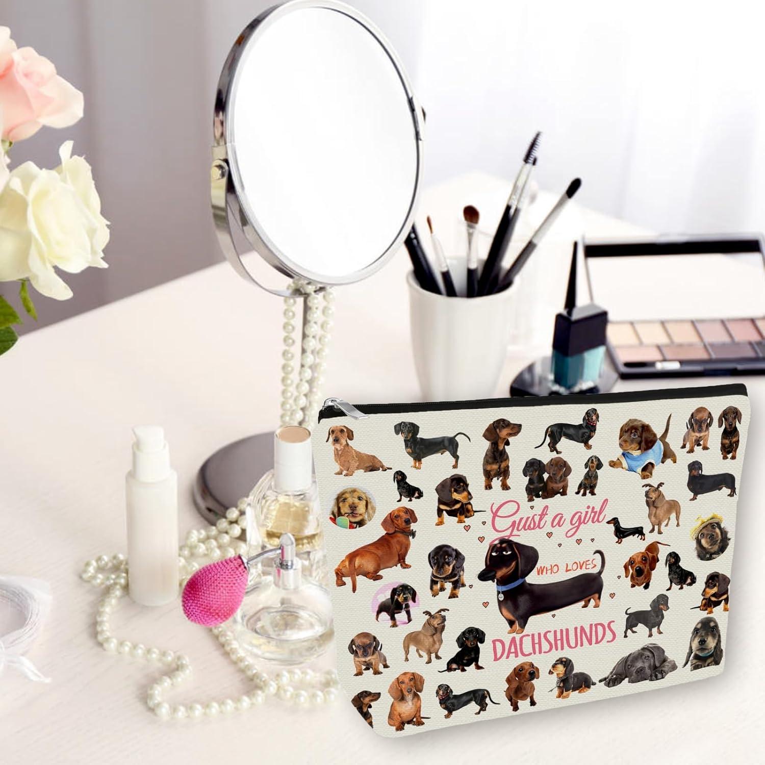 Bolsa de Maquillaje Dachshunds Girlly-G5800 Impermeable 24.89x18.03cm