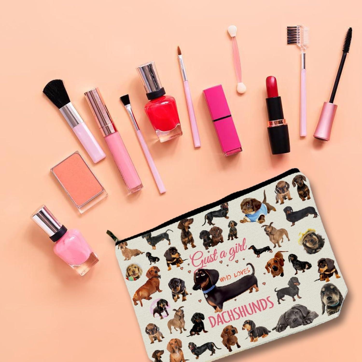 Bolsa de Maquillaje Dachshunds Girlly-G5800 Impermeable 24.89x18.03cm