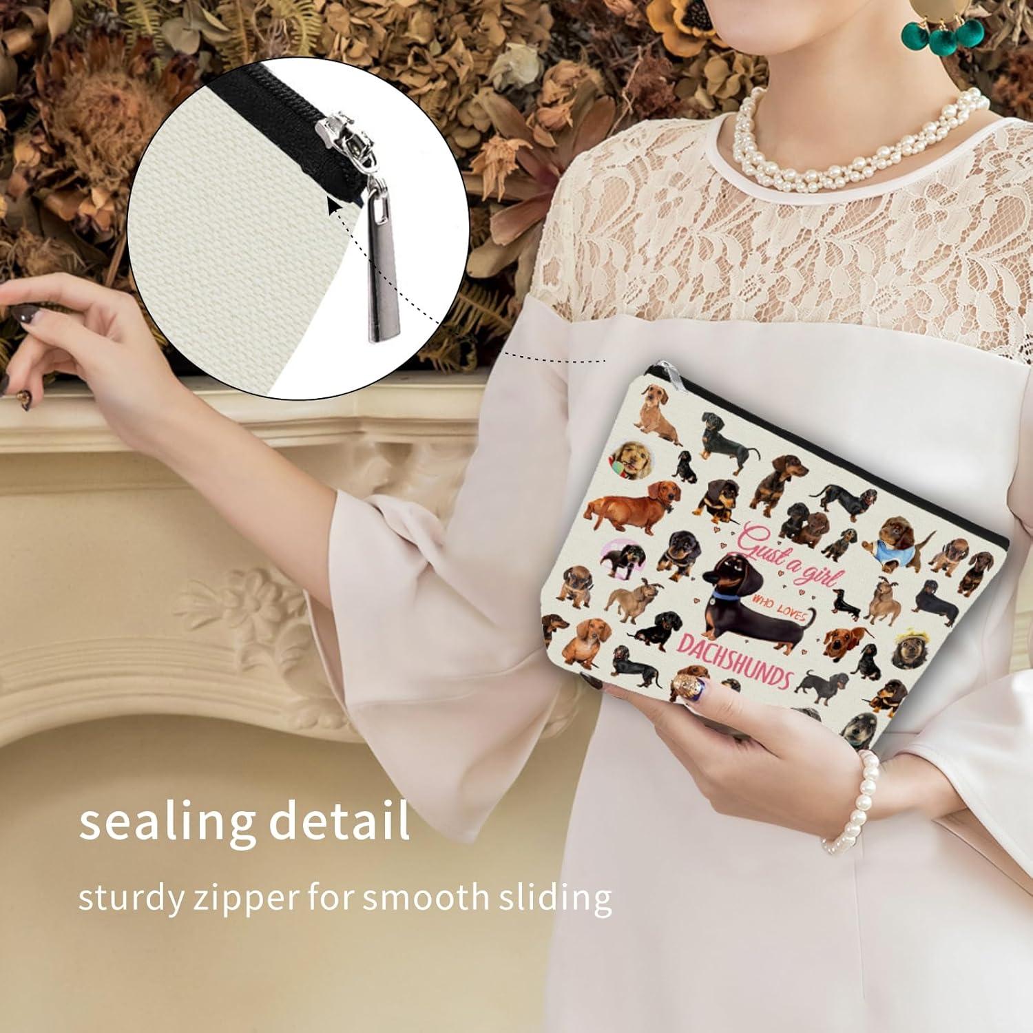 Bolsa de Maquillaje Dachshunds Girlly-G5800 Impermeable 24.89x18.03cm