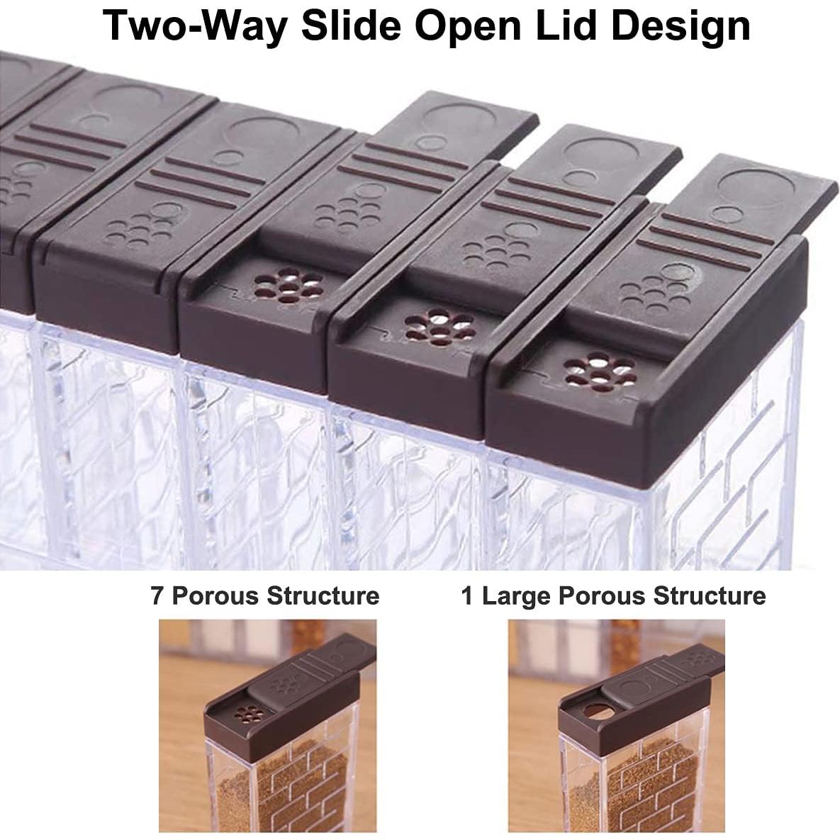 Juego de 12 Tarros de Especias Anberky con Bandeja Transparente