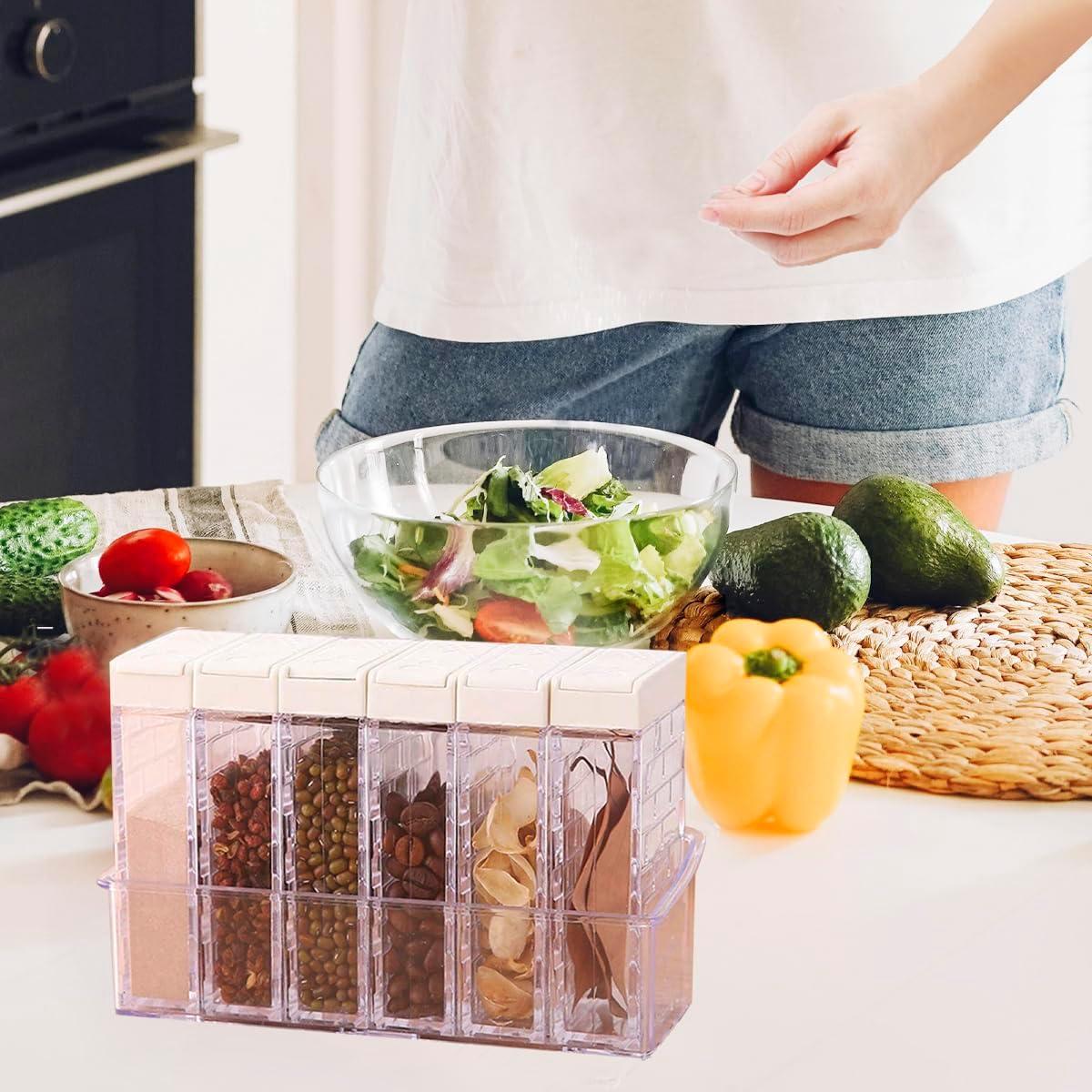 Juego de 12 Tarros de Especias Anberky con Bandeja Transparente