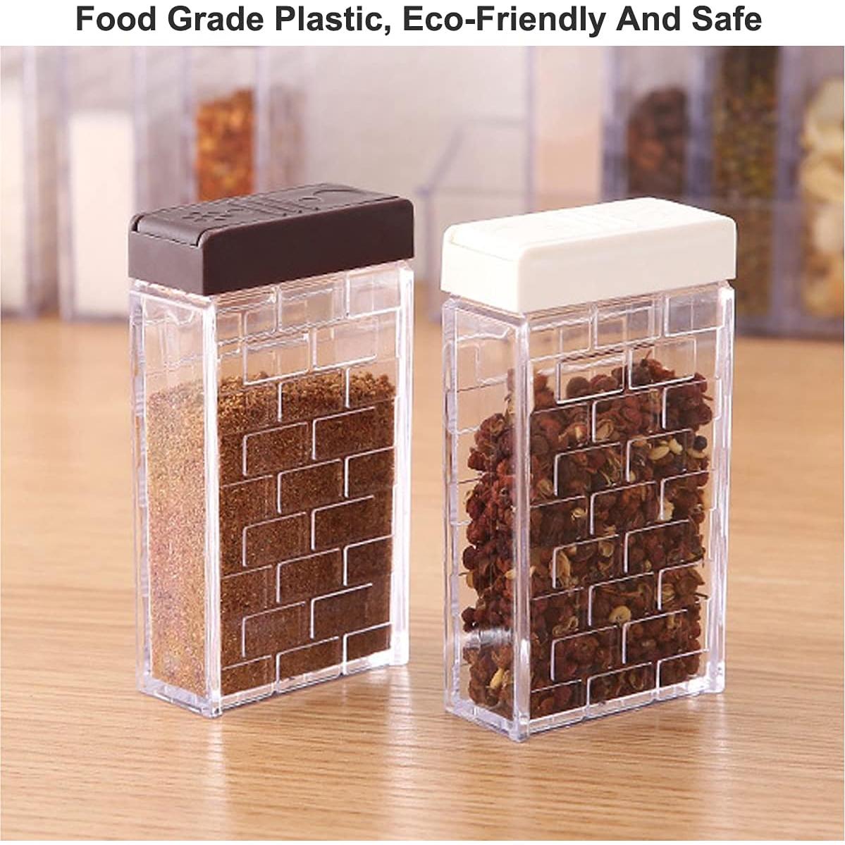 Juego de 12 Tarros de Especias Anberky con Bandeja Transparente