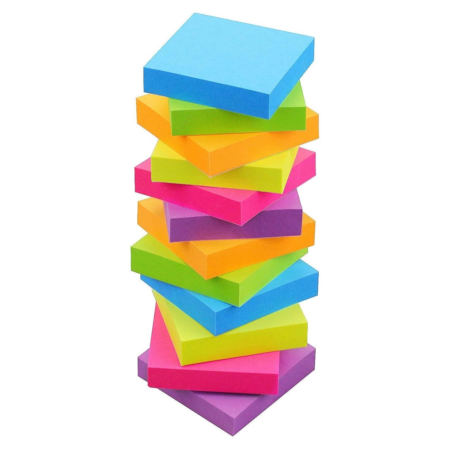 Notas Adhesivas SIMONA 5x5 cm, 12 Bloc, 100 Hojas, 6 Colores