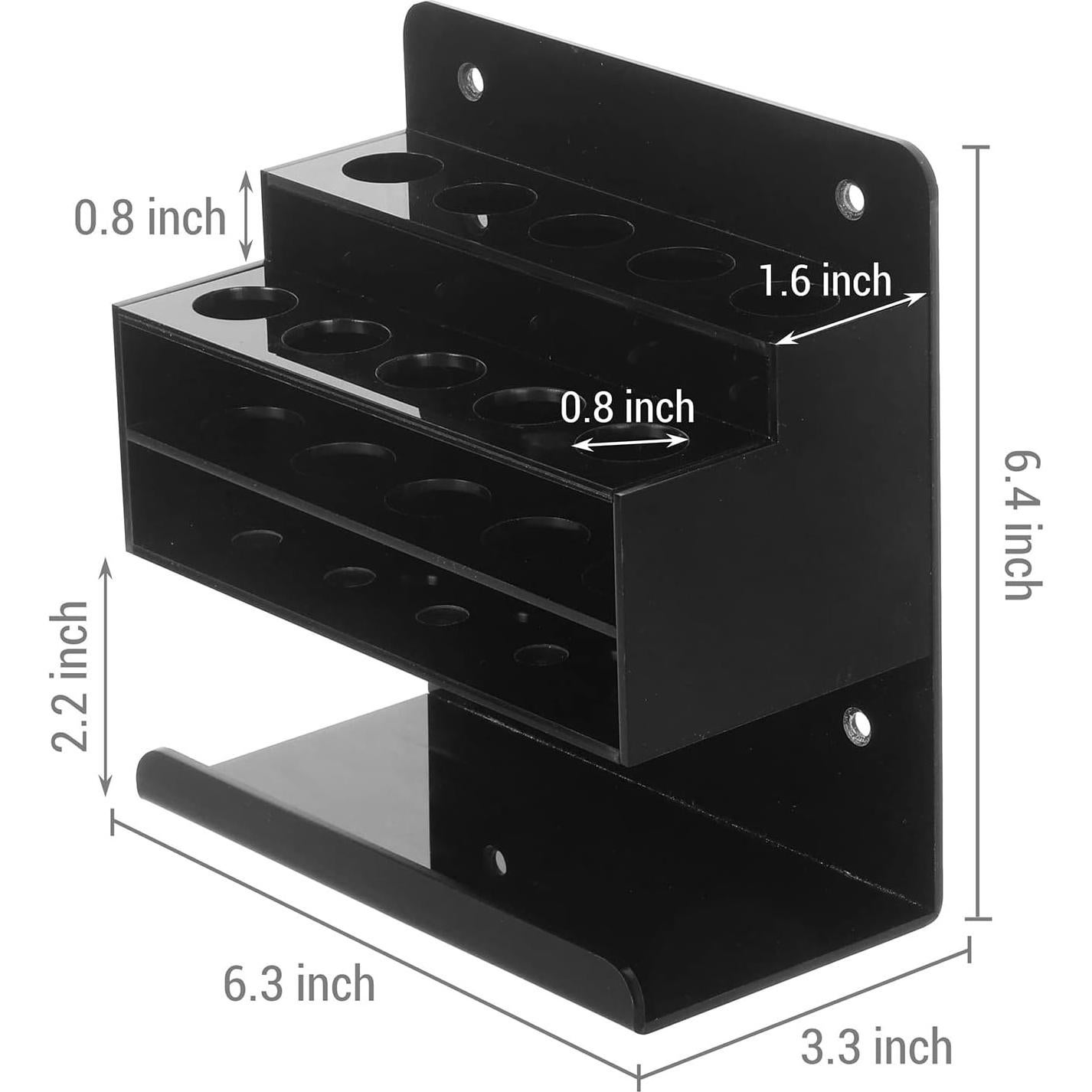 Soporte de Marcadores de Acrílico Negro MyGift con Bandeja para Borrador