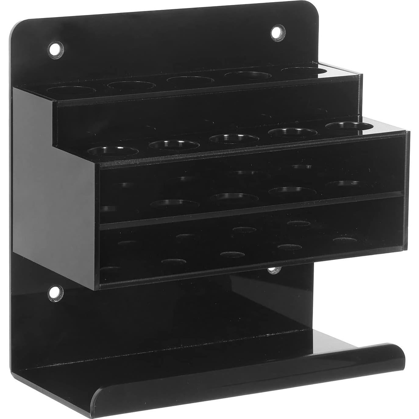 Soporte de Marcadores de Acrílico Negro MyGift con Bandeja para Borrador